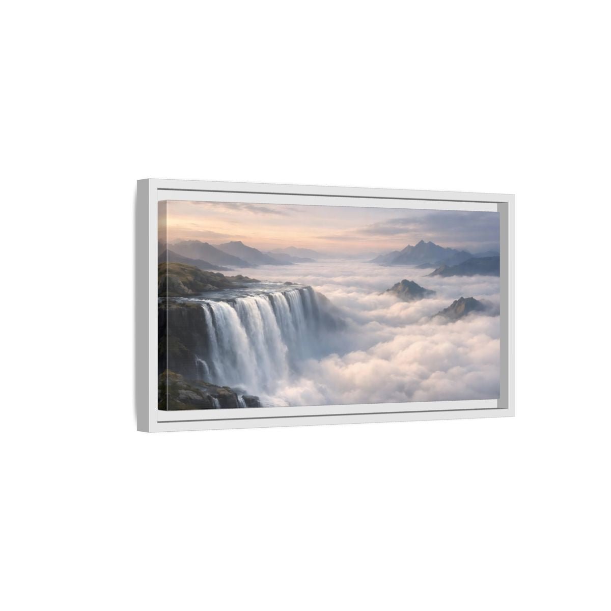 Landscape Nature Waterfall - Framed Canvas Wall Art Print - YesArtYes