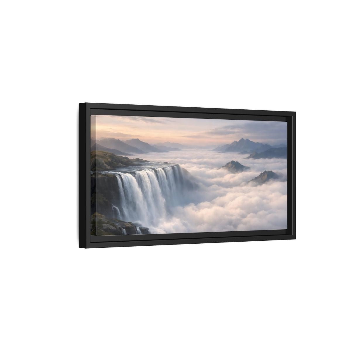 Landscape Nature Waterfall - Framed Canvas Wall Art Print - YesArtYes