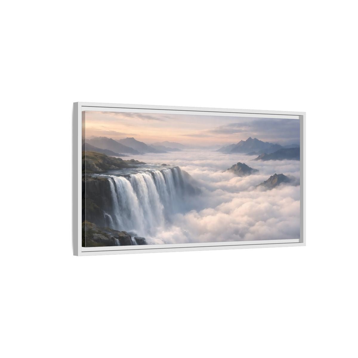 Landscape Nature Waterfall - Framed Canvas Wall Art Print - YesArtYes