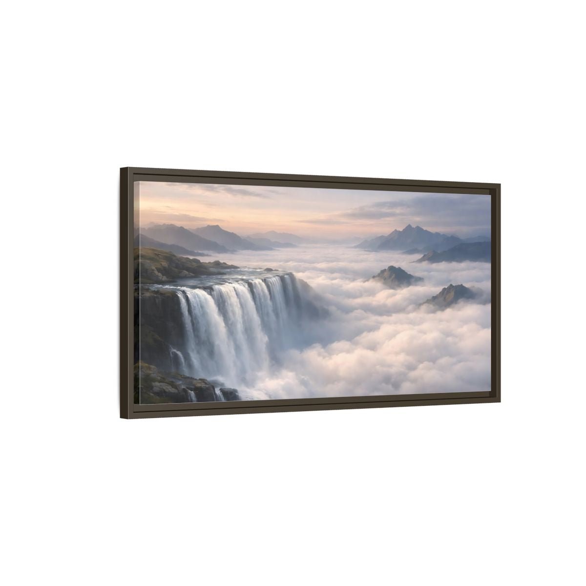 Landscape Nature Waterfall - Framed Canvas Wall Art Print - YesArtYes