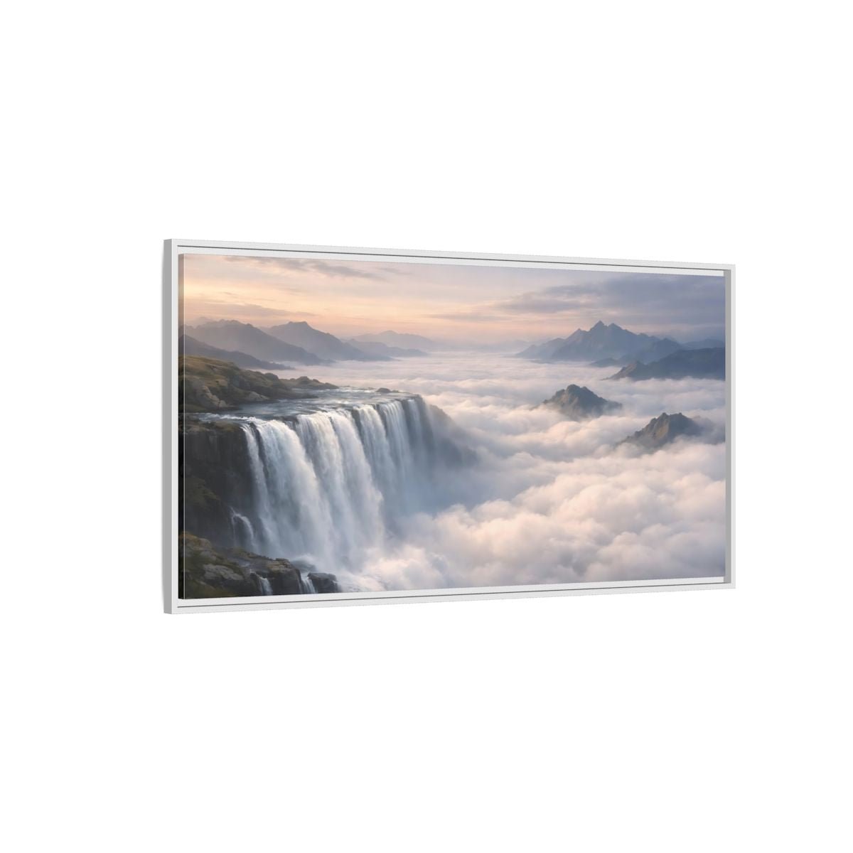 Landscape Nature Waterfall - Framed Canvas Wall Art Print - YesArtYes