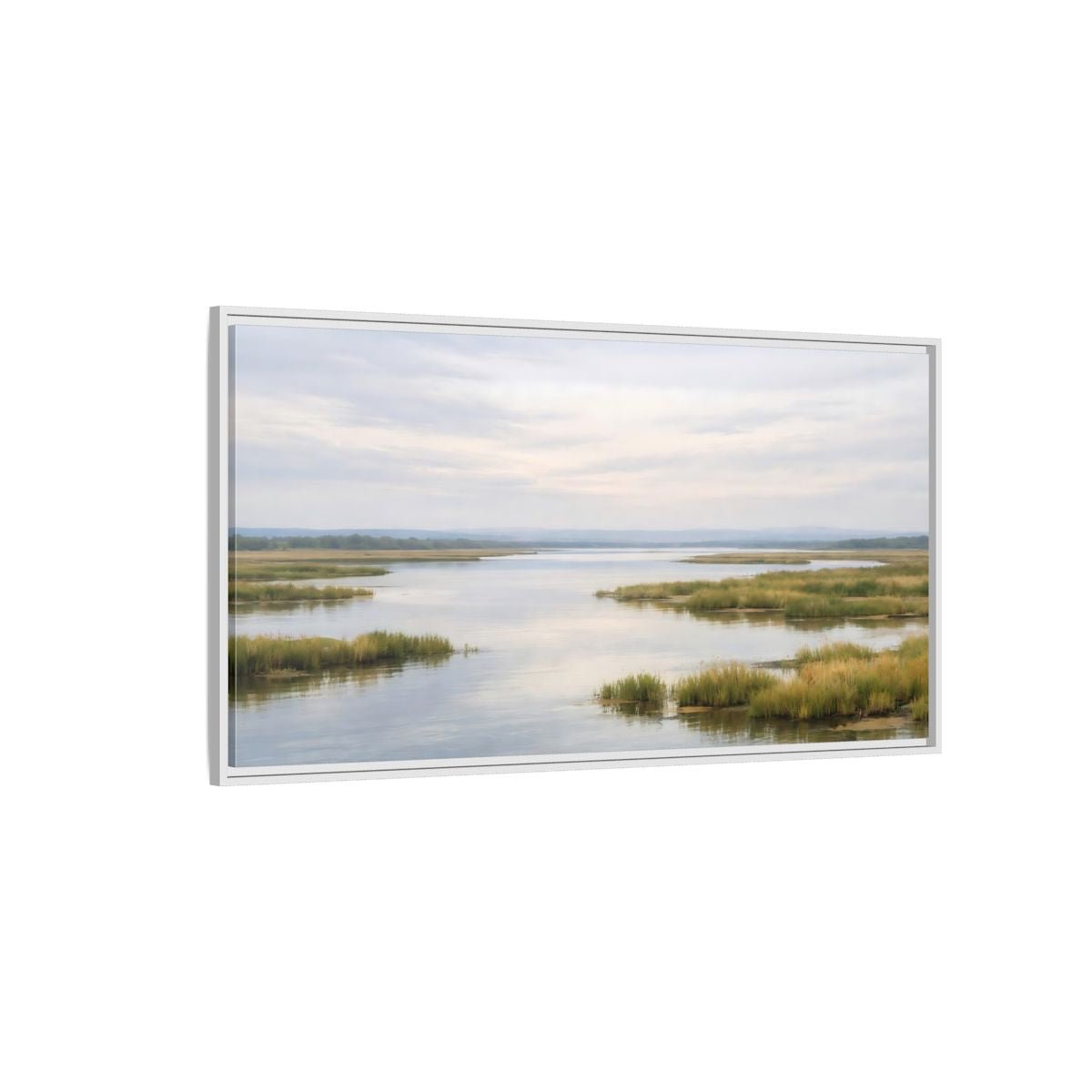 Landscape Nature Wetland Muted - Framed Canvas Wall Art Print - YesArtYes
