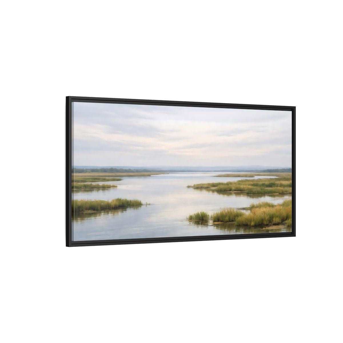 Landscape Nature Wetland Muted - Framed Canvas Wall Art Print - YesArtYes