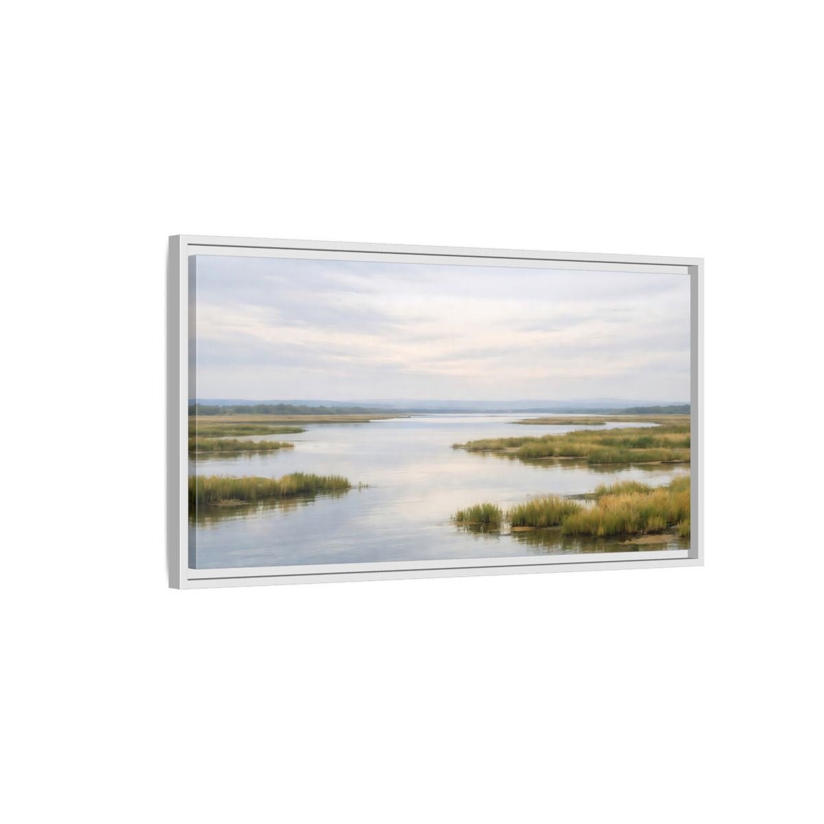 Landscape Nature Wetland Muted - Framed Canvas Wall Art Print - YesArtYes