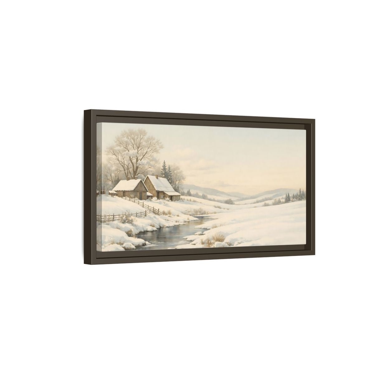 Landscape Nature Winter Muted - Framed Canvas Wall Art Print - YesArtYes