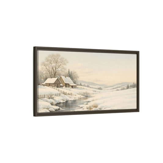 Landscape Nature Winter Muted - Framed Canvas Wall Art Print - YesArtYes
