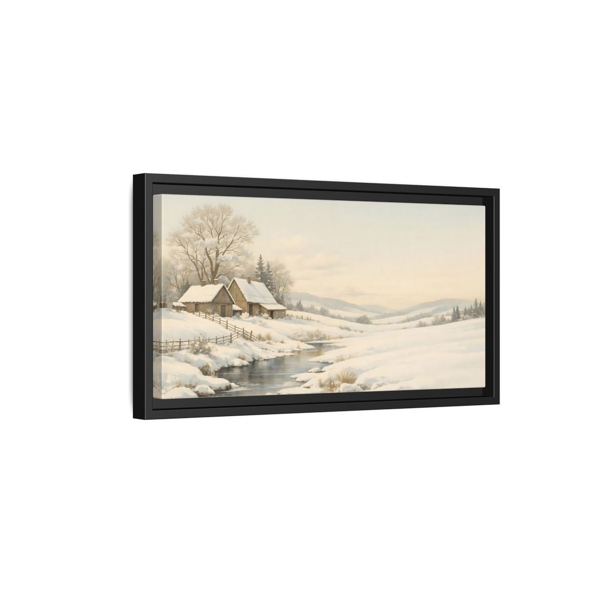 Landscape Nature Winter Muted - Framed Canvas Wall Art Print - YesArtYes