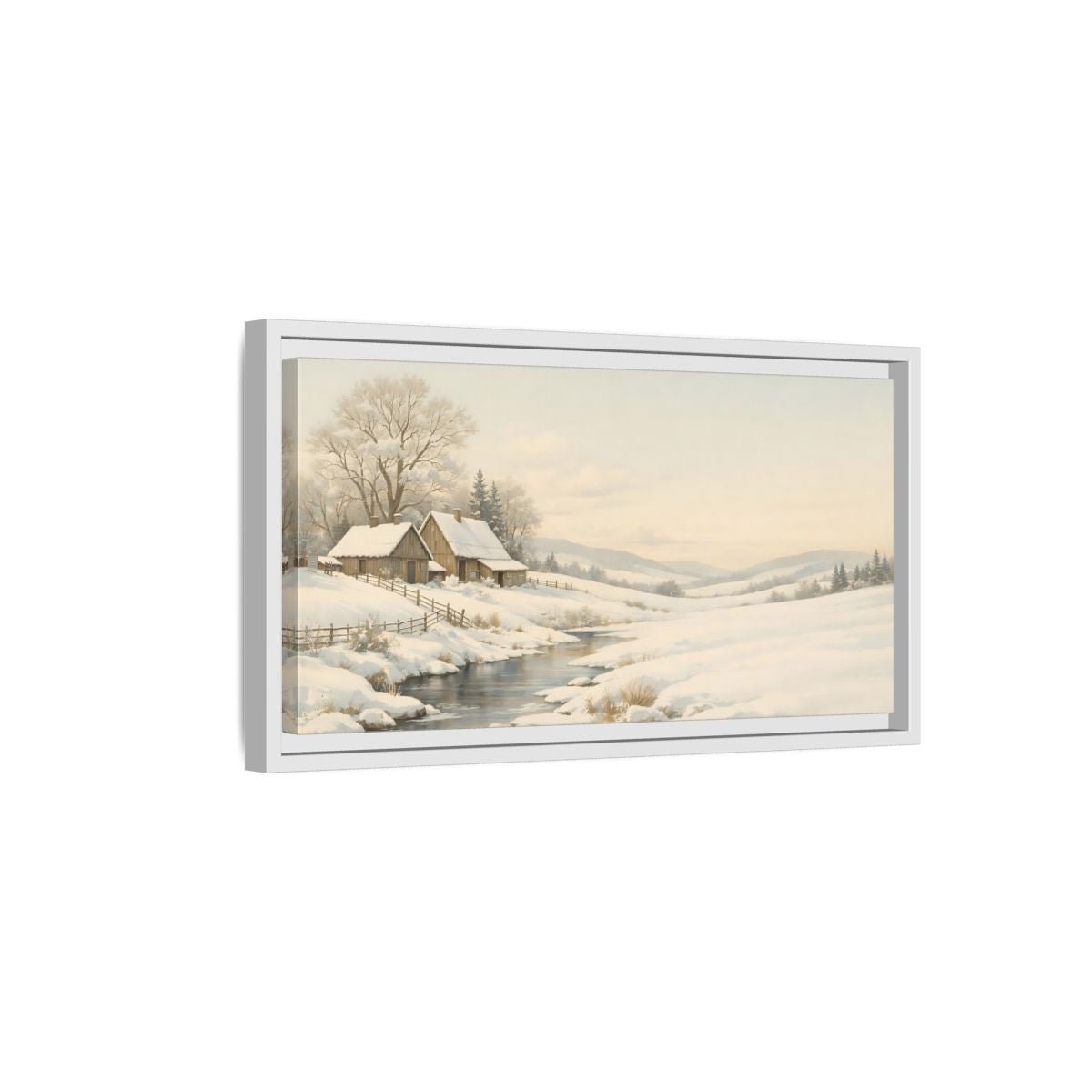 Landscape Nature Winter Muted - Framed Canvas Wall Art Print - YesArtYes