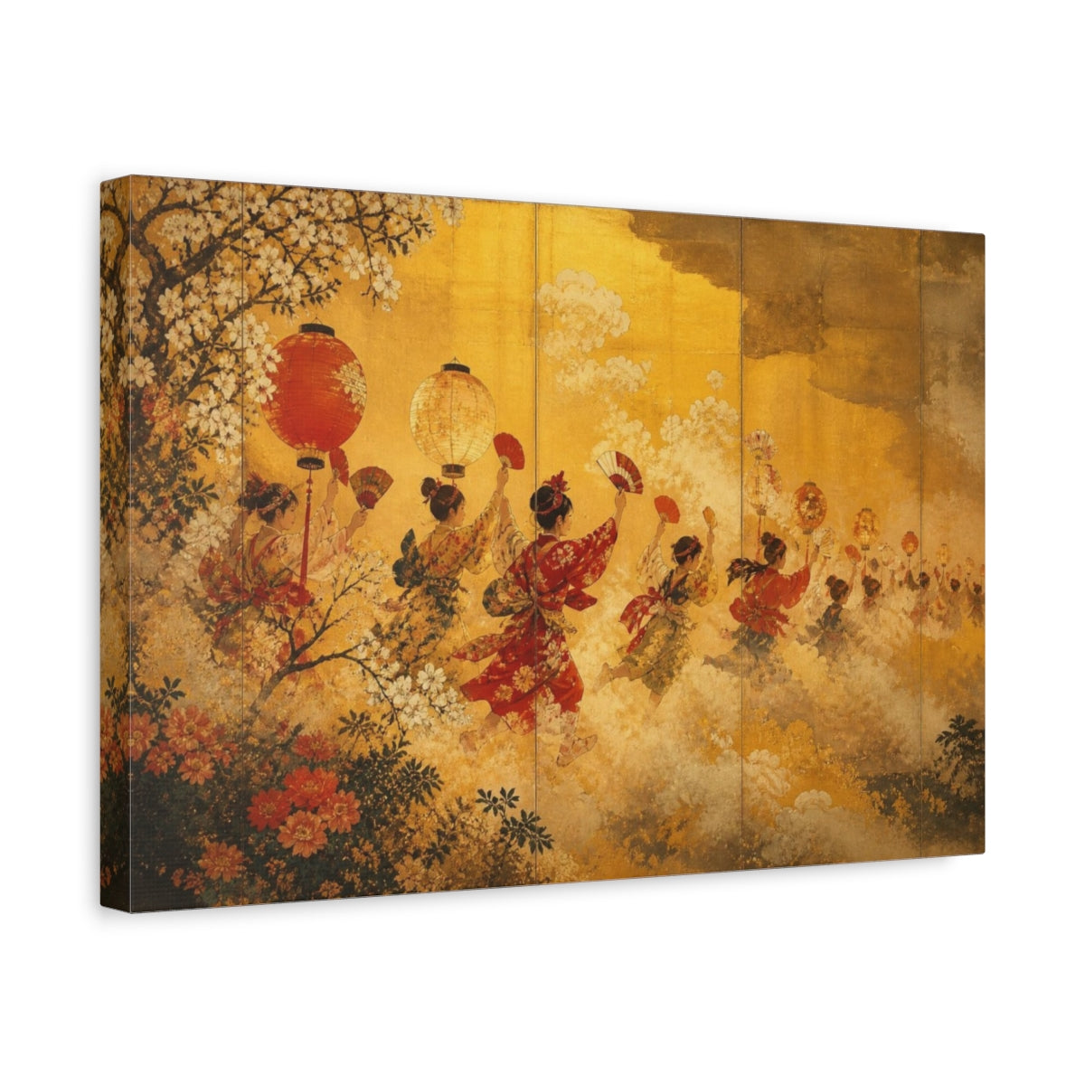 Side Mockup 4. Lantern Festival Dance shown as canvas print