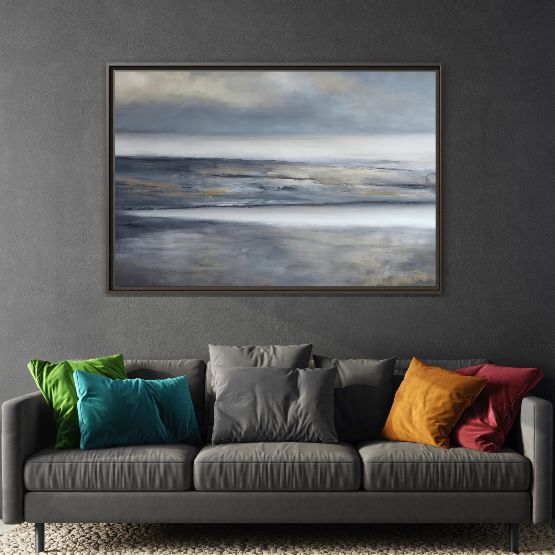 Large Abstract Landscape Framed Canvas Print - Modern Home Decor - YesArtYes