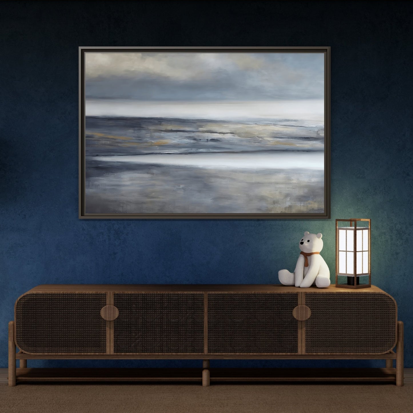 Large Abstract Landscape Framed Canvas Print - Modern Home Decor - YesArtYes