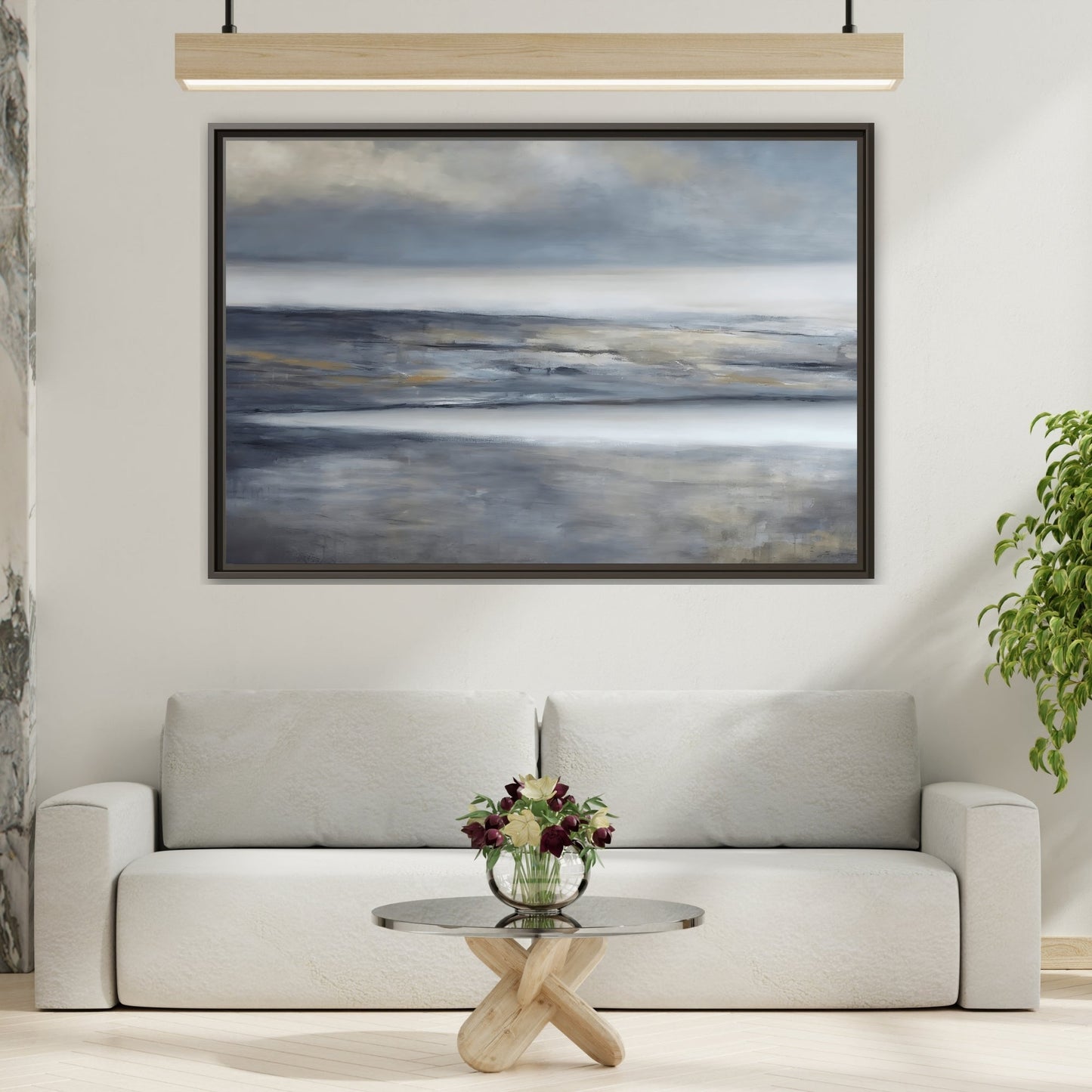 Large Abstract Landscape Framed Canvas Print - Modern Home Decor - YesArtYes