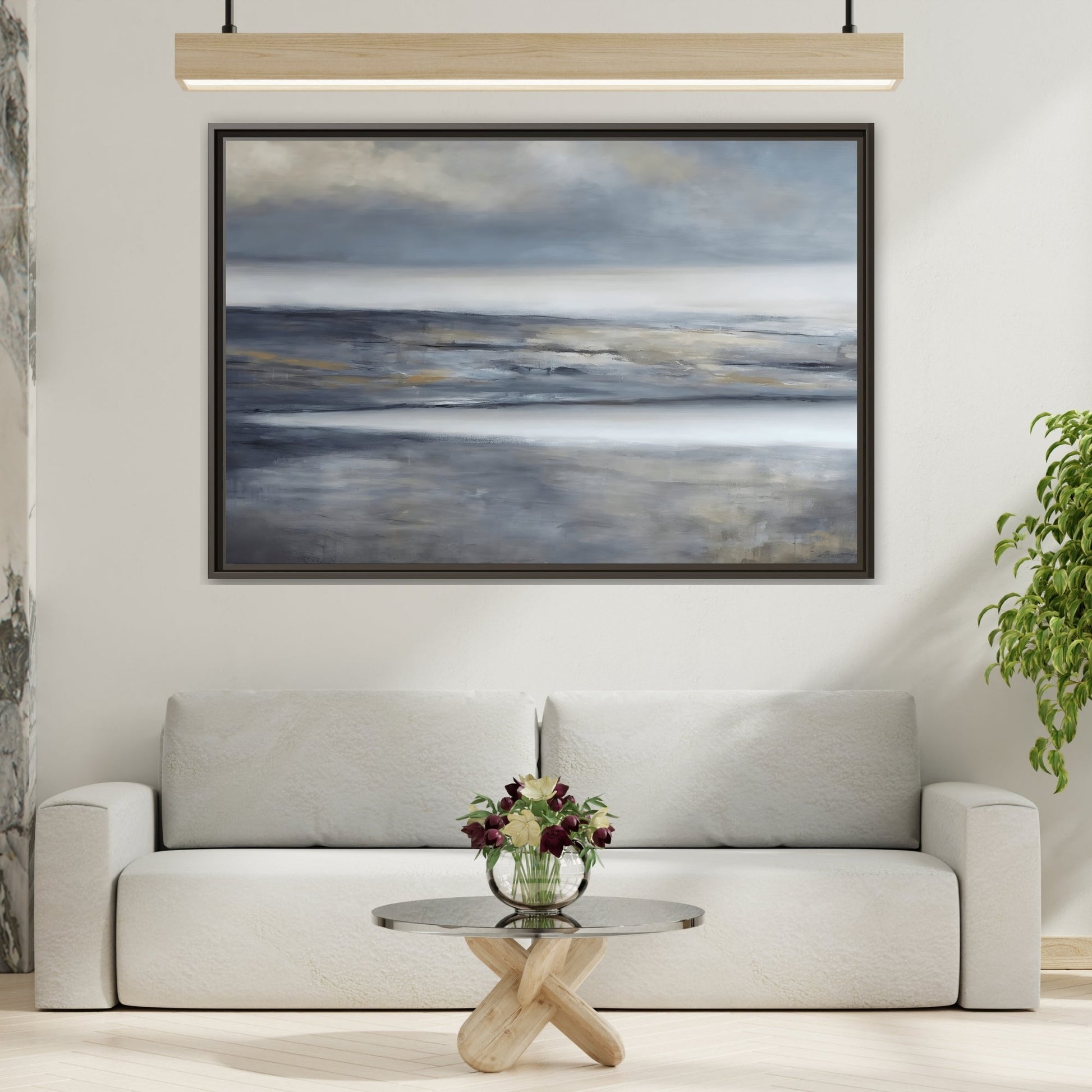 Large Abstract Landscape Framed Canvas Print - Modern Home Decor - YesArtYes