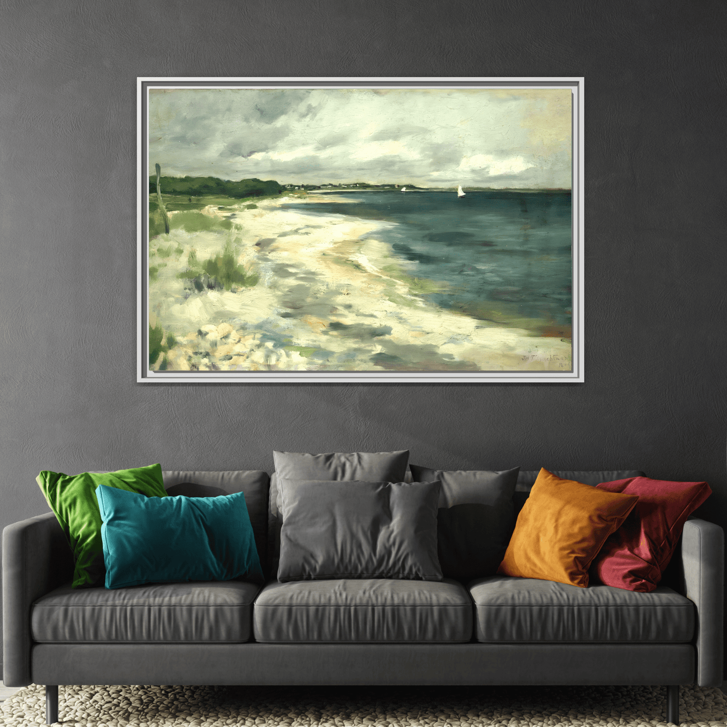 Large Beach Sea Abstract Canvas Wall Art Framed Prints - YesArtYes