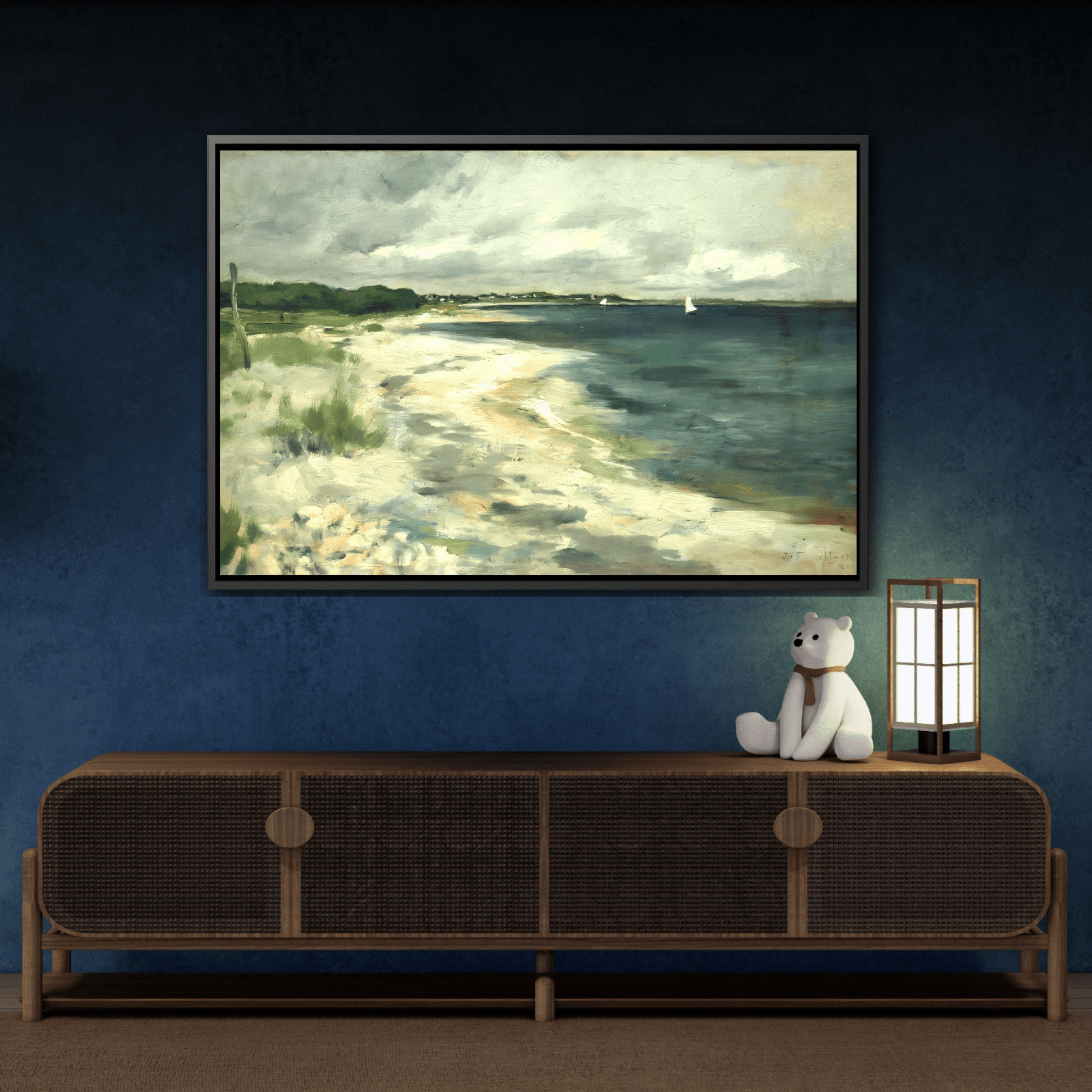 Large Beach Sea Abstract Canvas Wall Art Framed Prints - YesArtYes