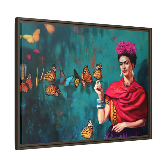 Large Butterfly Wall Art - Framed Kahlo Canvas Decoration - YesArtYes