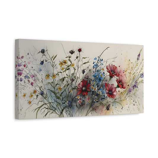 Large Floral Canvas Print - Abstract Flower Painting Wall Art - YesArtYes