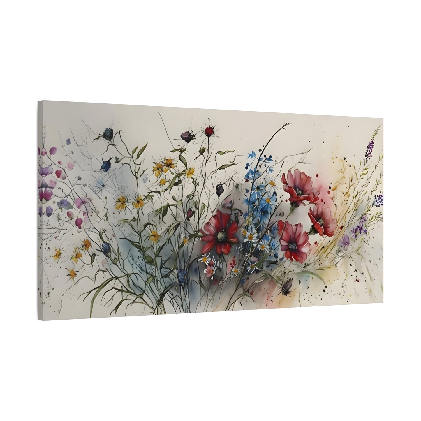 Large Floral Canvas Print - Abstract Flower Painting Wall Art - YesArtYes