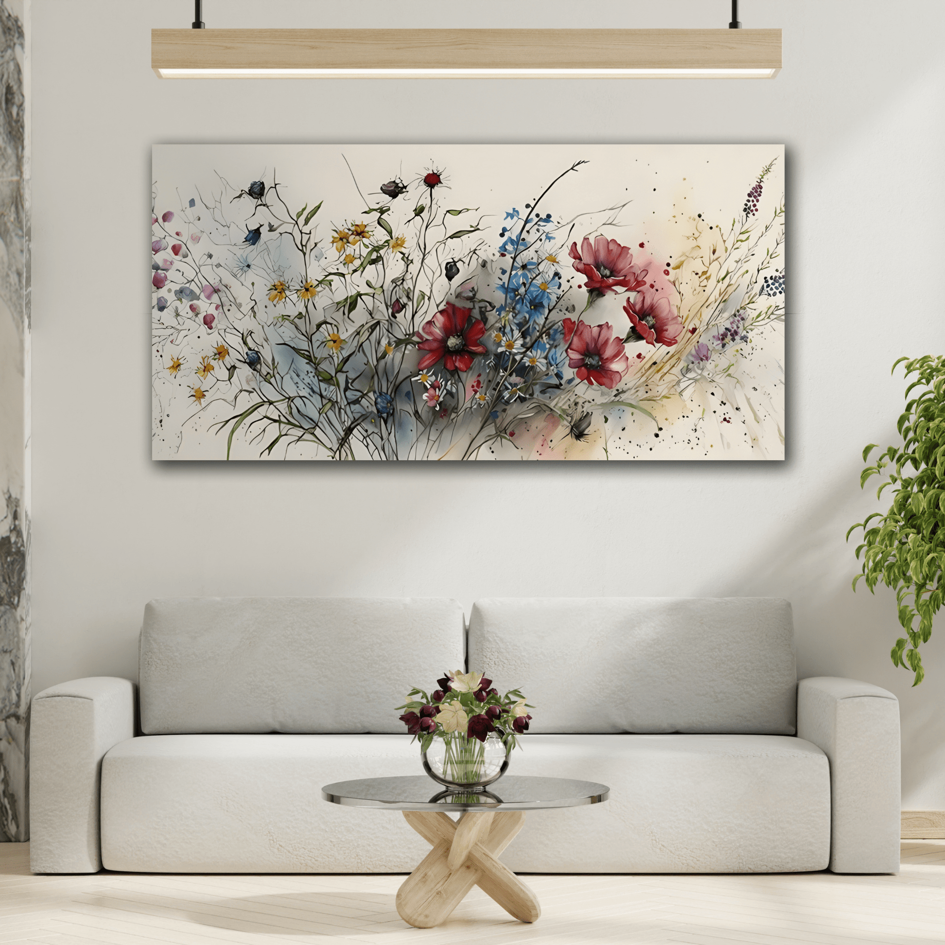 Large Floral Canvas Print - Abstract Flower Painting Wall Art - YesArtYes