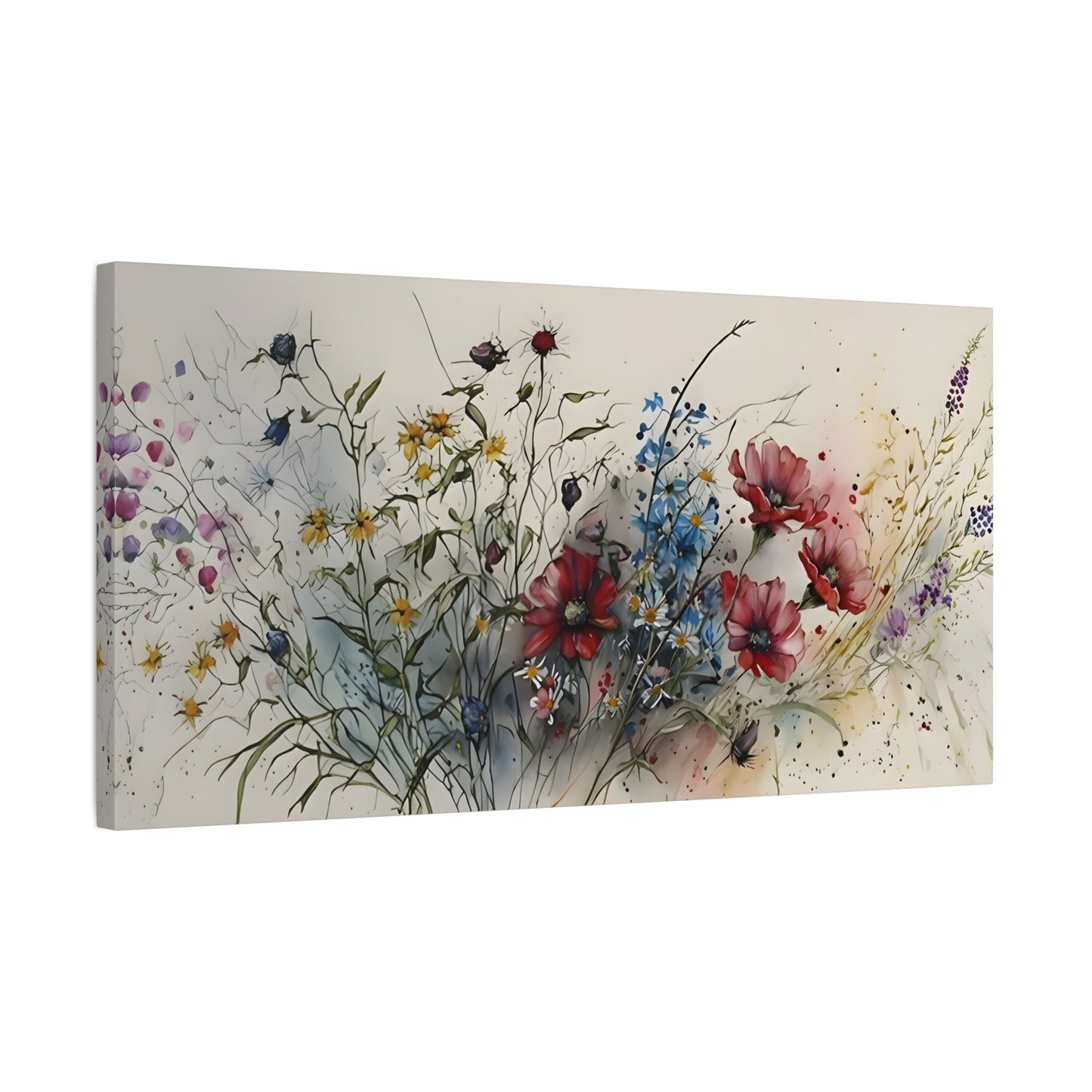Large Floral Canvas Print - Abstract Flower Painting Wall Art - YesArtYes