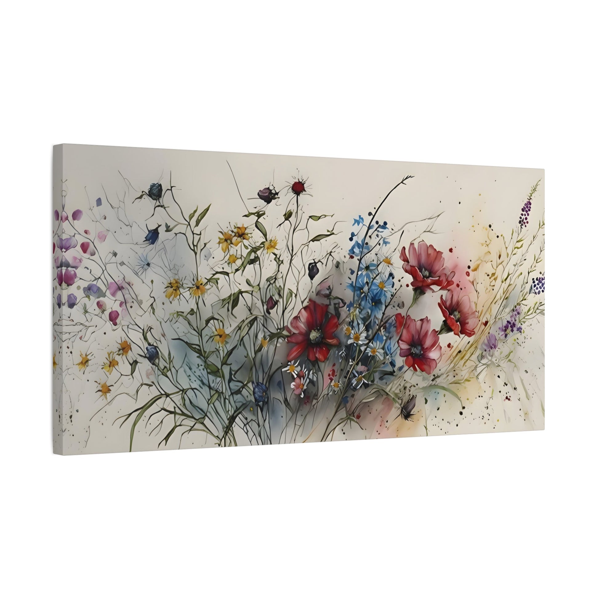 Large Floral Canvas Print - Abstract Flower Painting Wall Art - YesArtYes