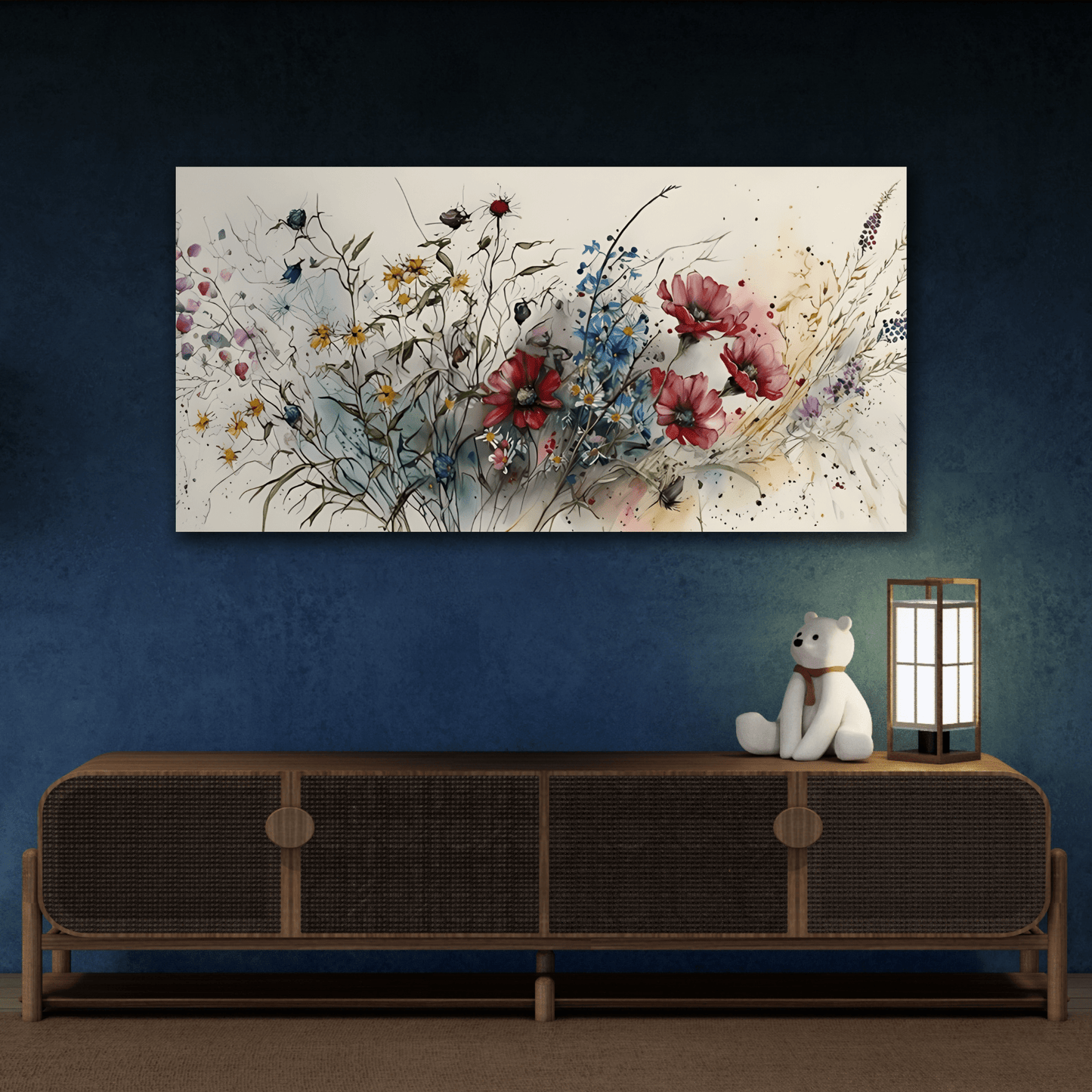 Large Floral Canvas Print - Abstract Flower Painting Wall Art - YesArtYes