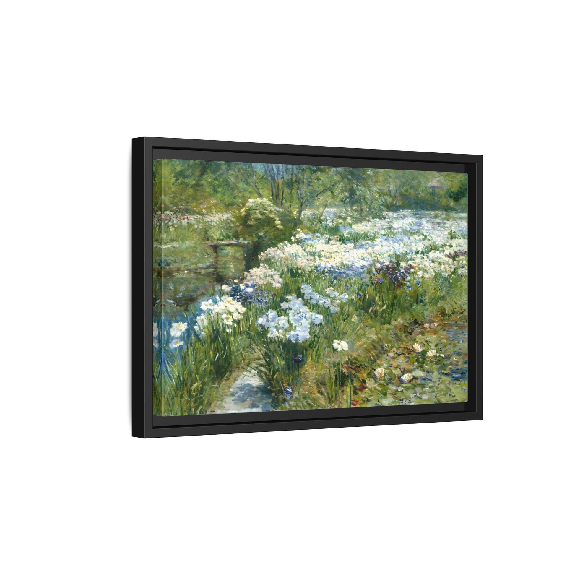 Large Flowers Canvas Wall Art Print - Framed Floral Water Garden - YesArtYes