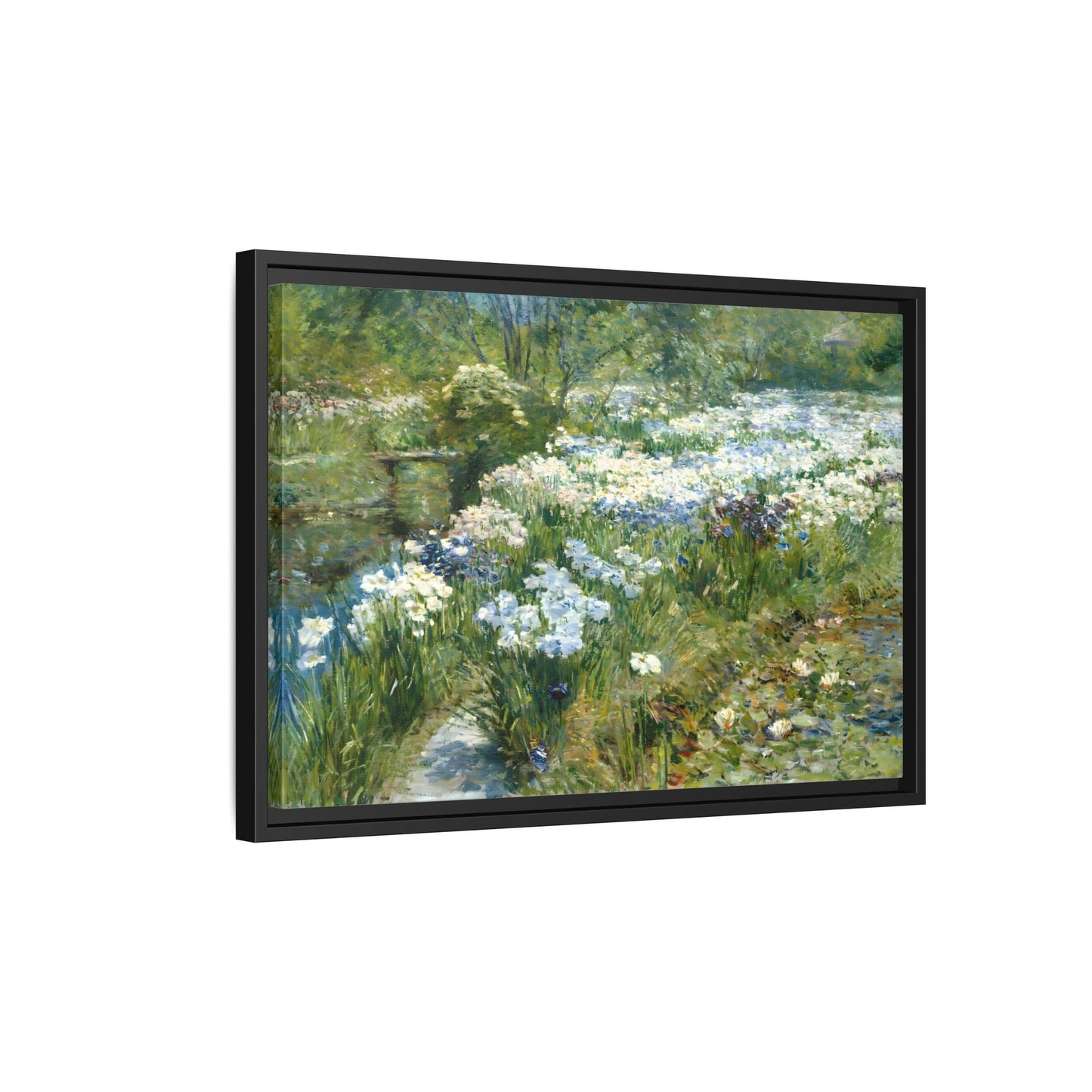 Large Flowers Canvas Wall Art Print - Framed Floral Water Garden - YesArtYes