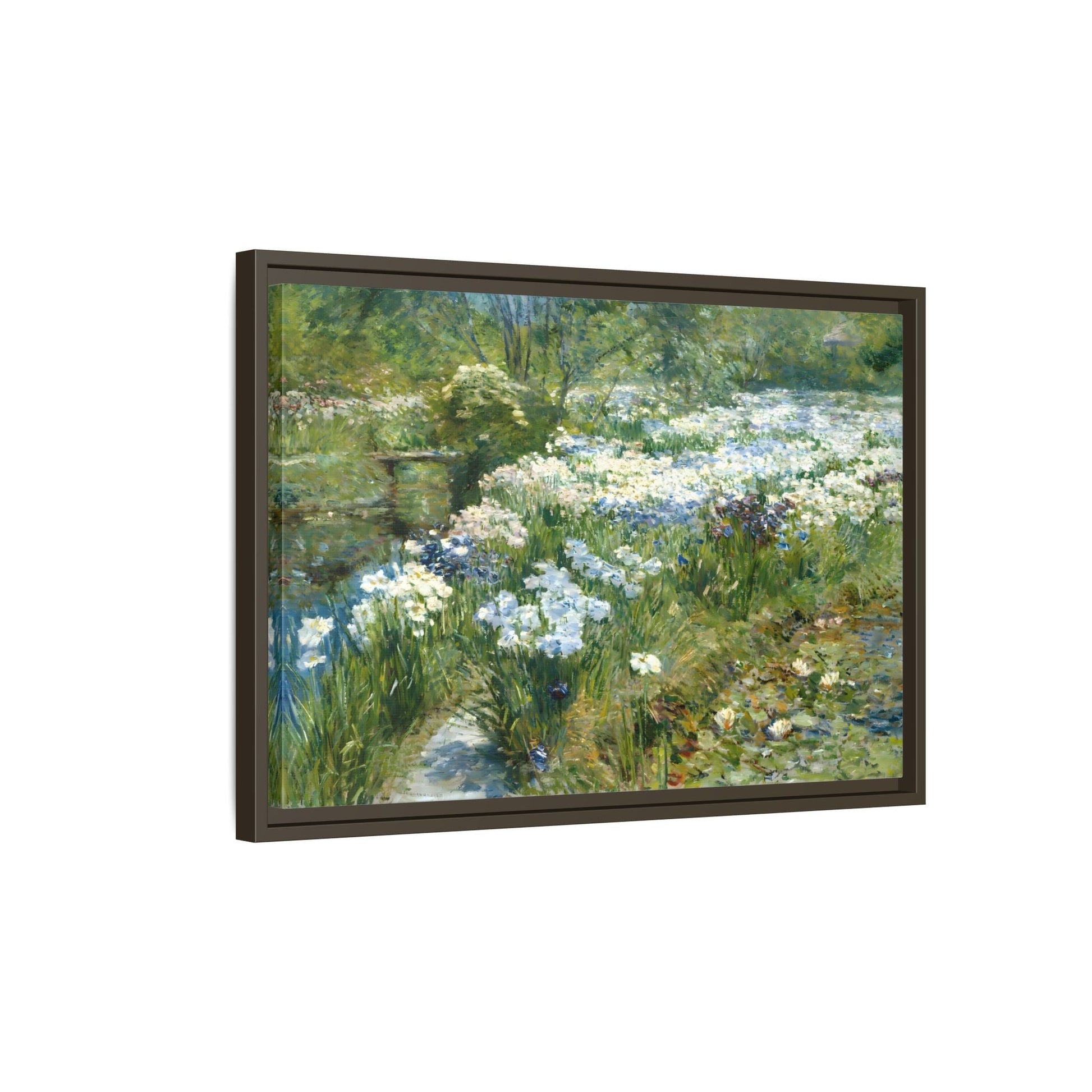 Large Flowers Canvas Wall Art Print - Framed Floral Water Garden - YesArtYes