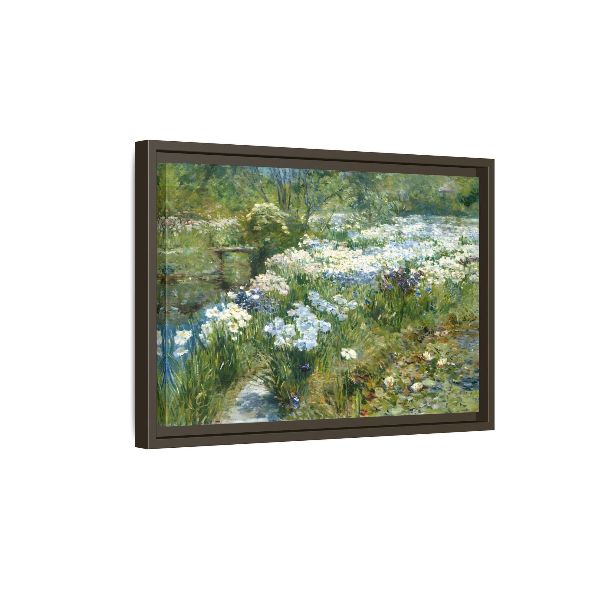 Large Flowers Canvas Wall Art Print - Framed Floral Water Garden - YesArtYes