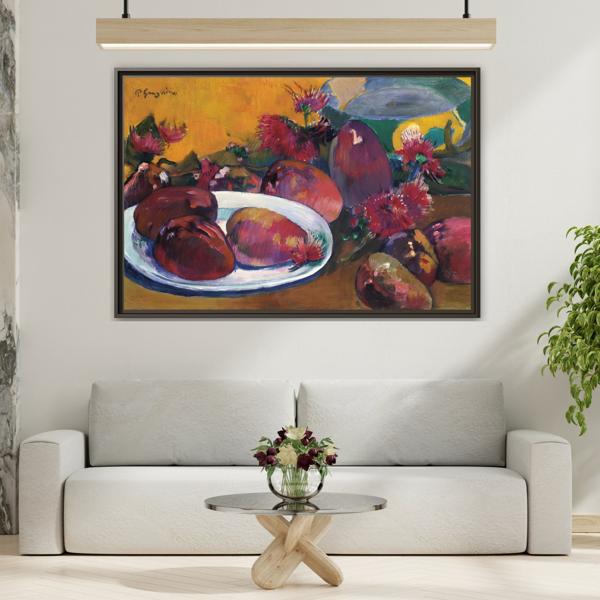 Large Framed Gauguin Still Life Mangoes Canvas Print - Fruits Wall Art - YesArtYes