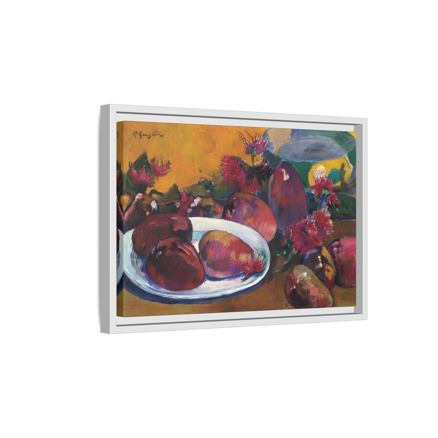 Large Framed Gauguin Still Life Mangoes Canvas Print - Fruits Wall Art - YesArtYes