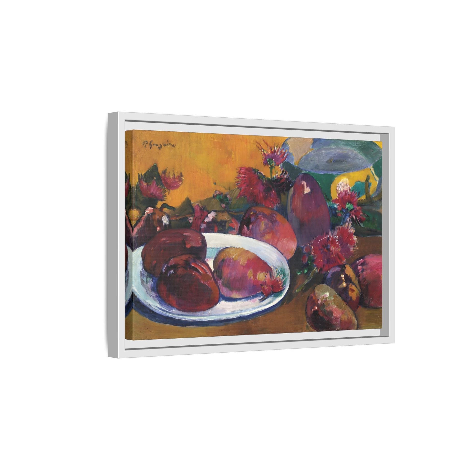 Large Framed Gauguin Still Life Mangoes Canvas Print - Fruits Wall Art - YesArtYes