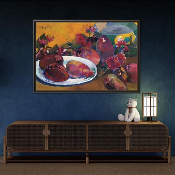 Large Framed Gauguin Still Life Mangoes Canvas Print - Fruits Wall Art - YesArtYes