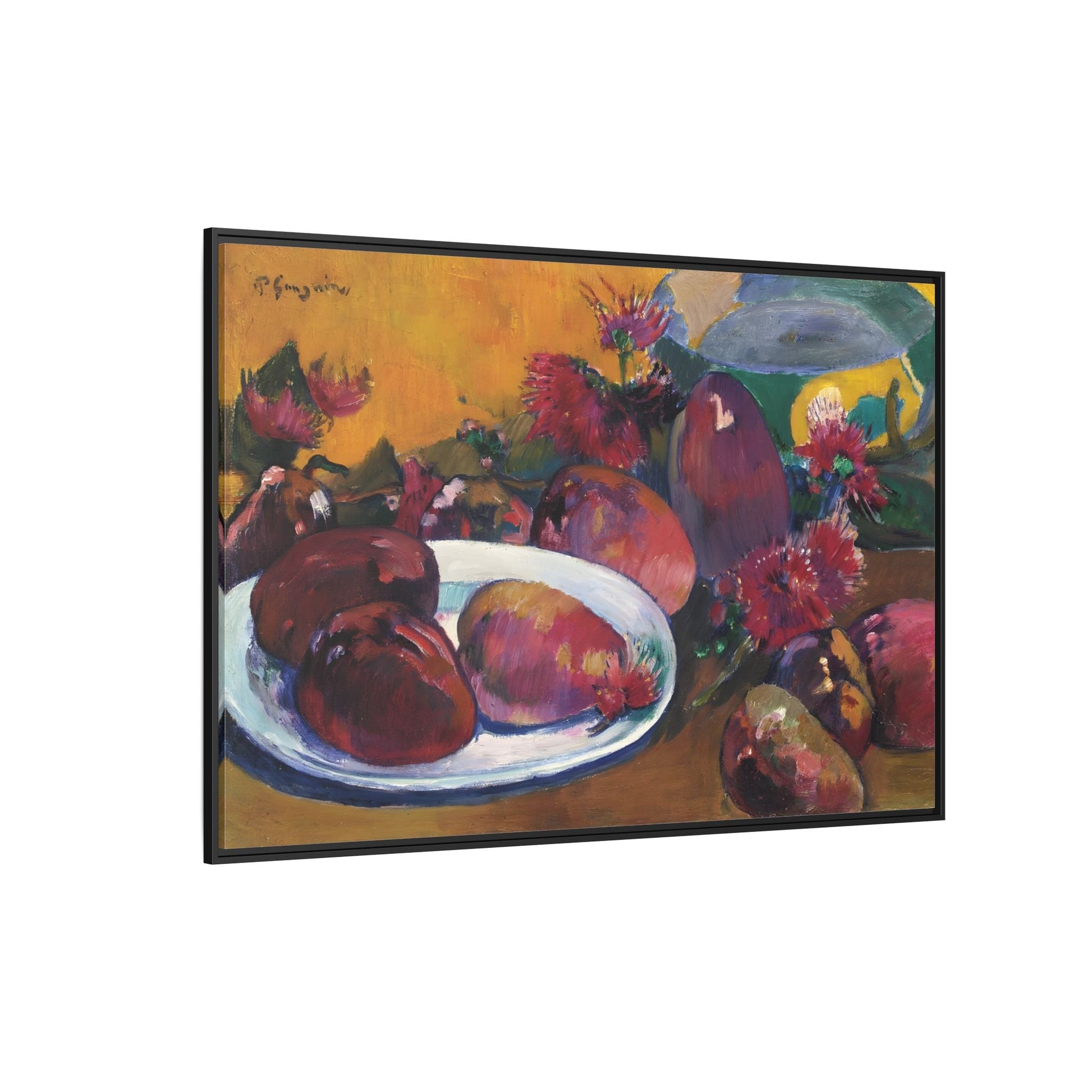 Large Framed Gauguin Still Life Mangoes Canvas Print - Fruits Wall Art - YesArtYes
