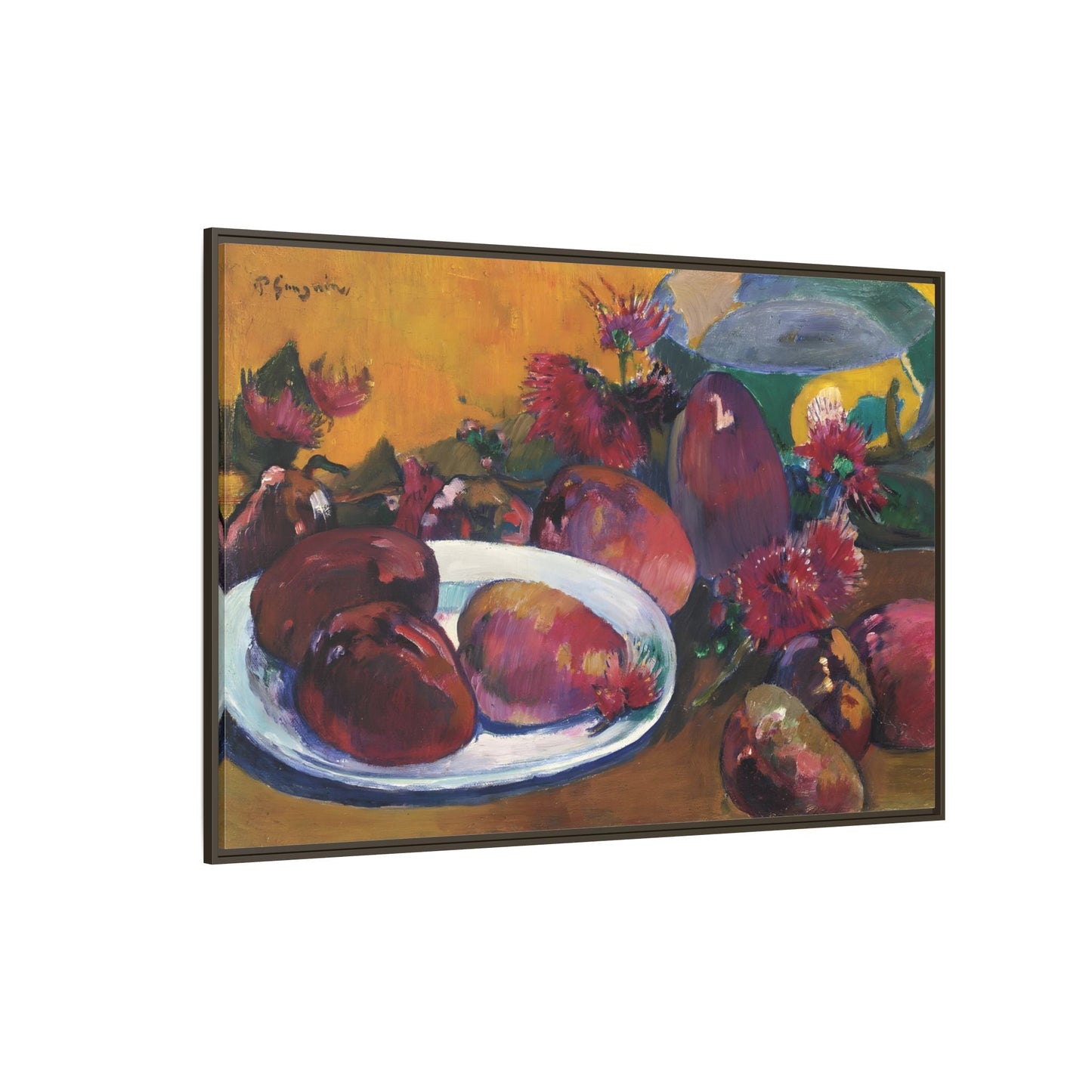 Large Framed Gauguin Still Life Mangoes Canvas Print - Fruits Wall Art - YesArtYes