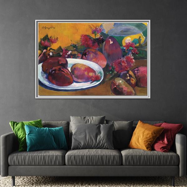 Large Framed Gauguin Still Life Mangoes Canvas Print - Fruits Wall Art - YesArtYes
