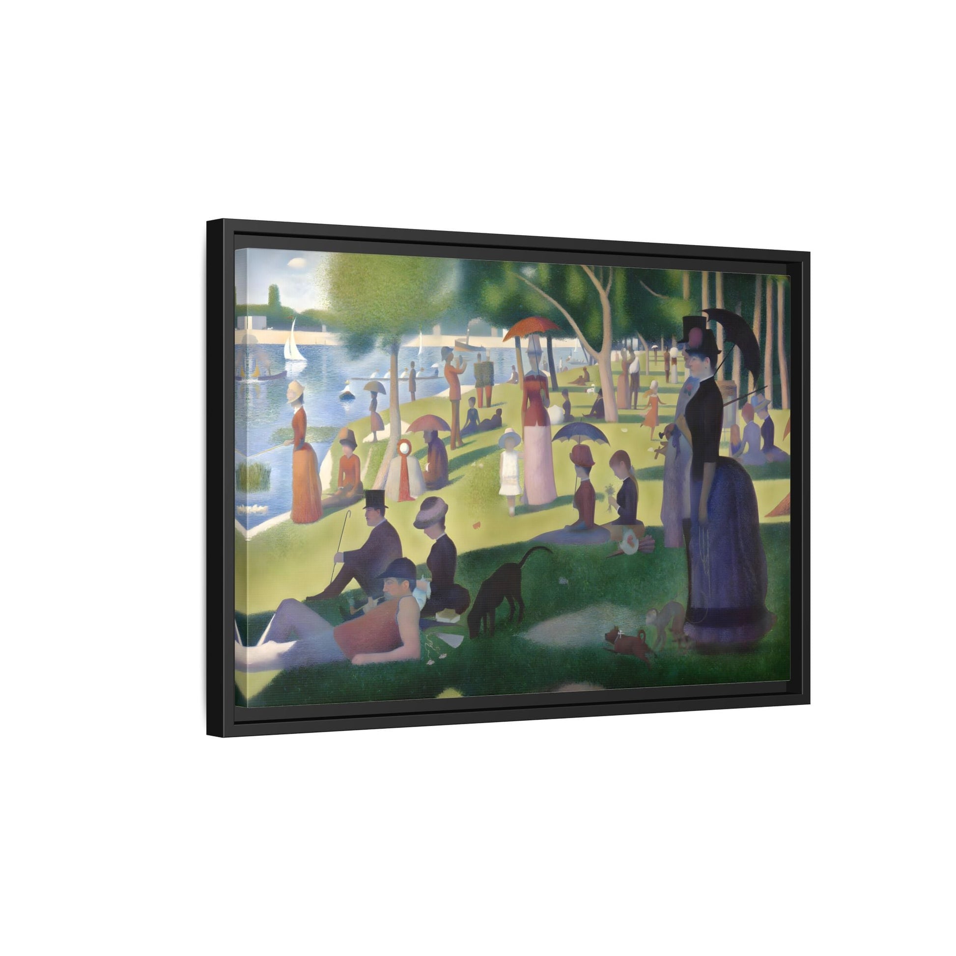Large Framed Georges Seurat Sunday Afternoon Canvas Wall Art Print - YesArtYes