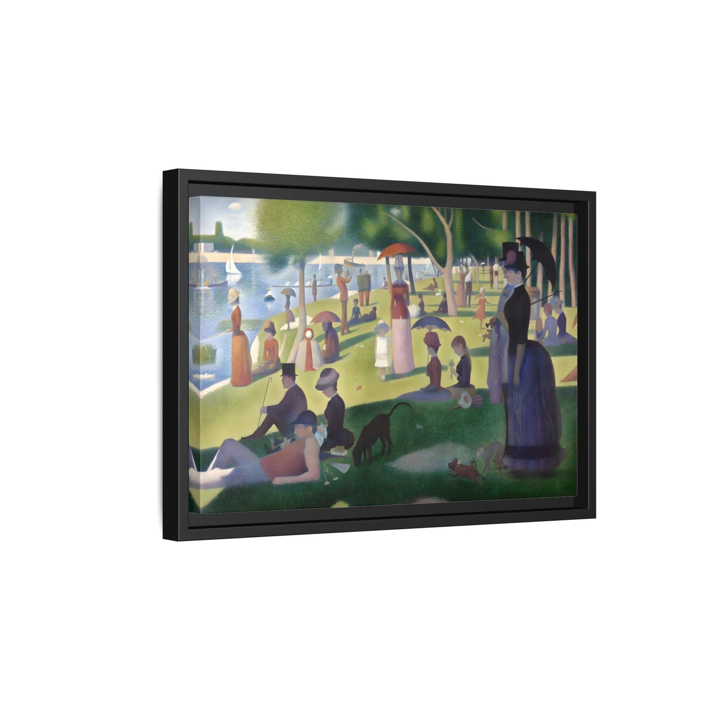 Large Framed Georges Seurat Sunday Afternoon Canvas Wall Art Print - YesArtYes
