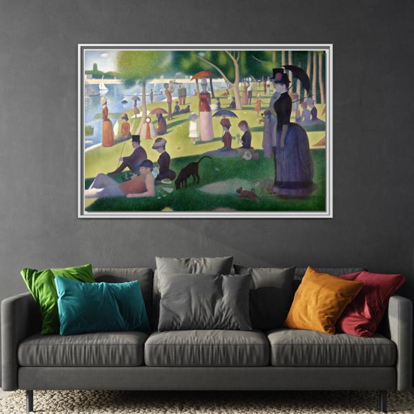 Large Framed Georges Seurat Sunday Afternoon Canvas Wall Art Print - YesArtYes