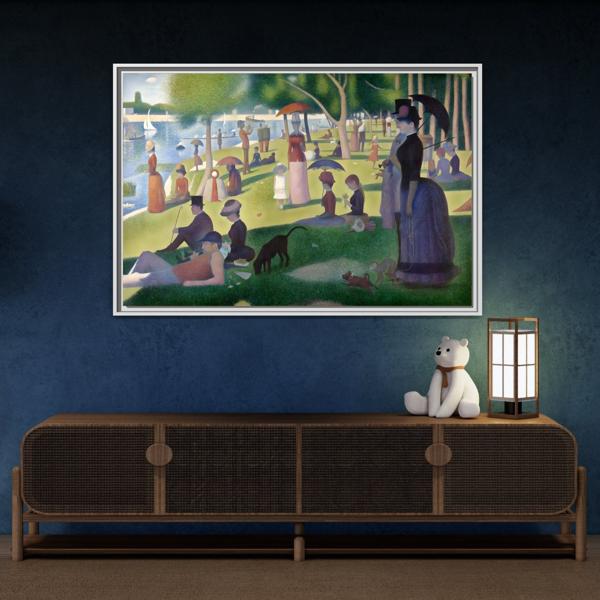 Large Framed Georges Seurat Sunday Afternoon Canvas Wall Art Print - YesArtYes