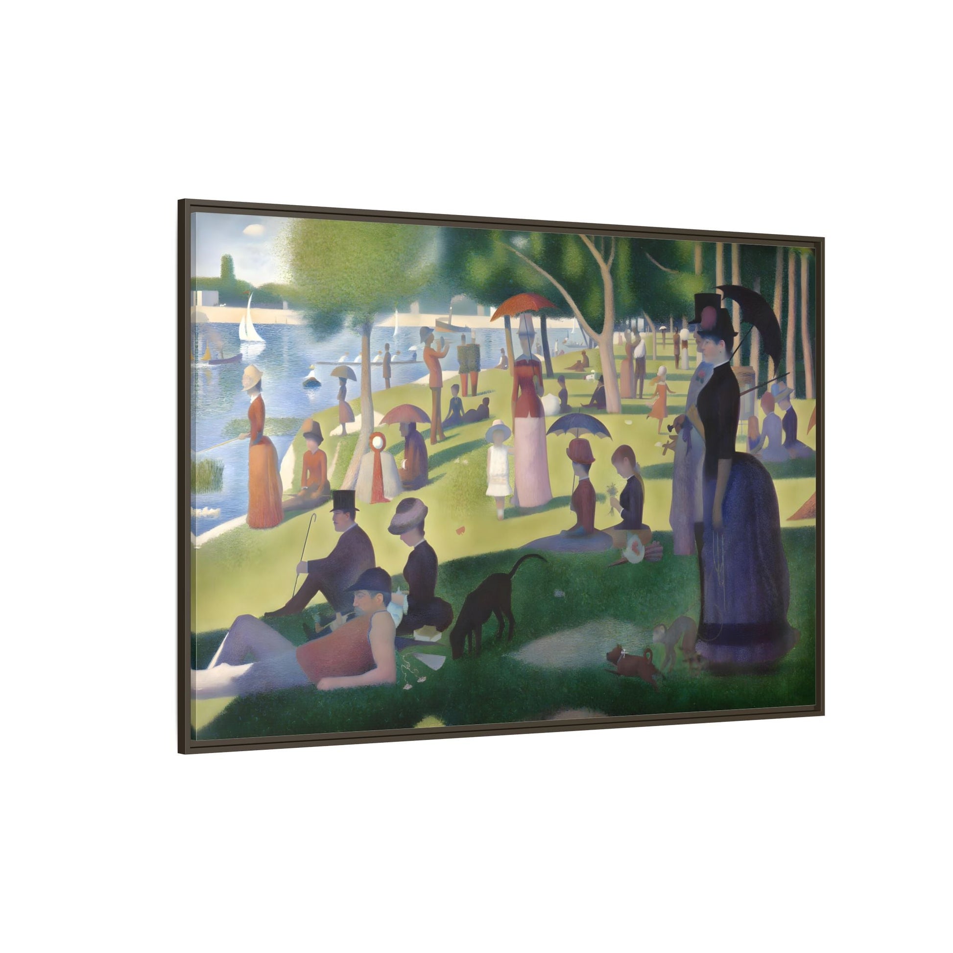 Large Framed Georges Seurat Sunday Afternoon Canvas Wall Art Print - YesArtYes