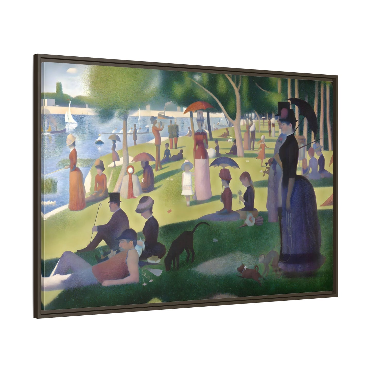 Large Framed Georges Seurat Sunday Afternoon Canvas Wall Art Print - YesArtYes