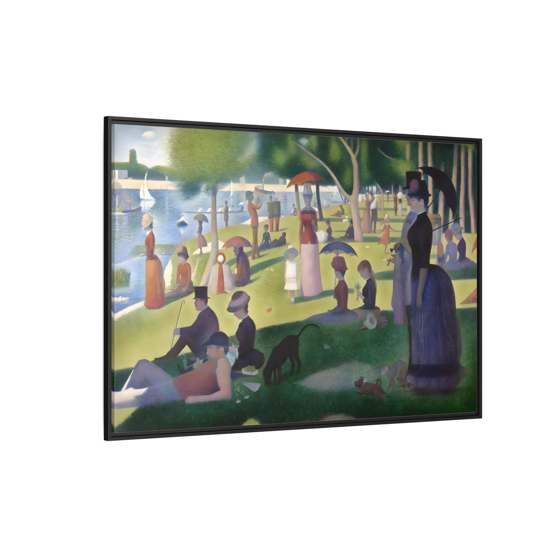 Large Framed Georges Seurat Sunday Afternoon Canvas Wall Art Print - YesArtYes