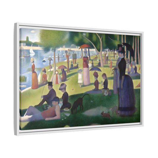 Large Framed Georges Seurat Sunday Afternoon Canvas Wall Art Print - YesArtYes