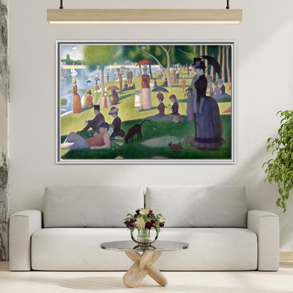 Large Framed Georges Seurat Sunday Afternoon Canvas Wall Art Print - YesArtYes