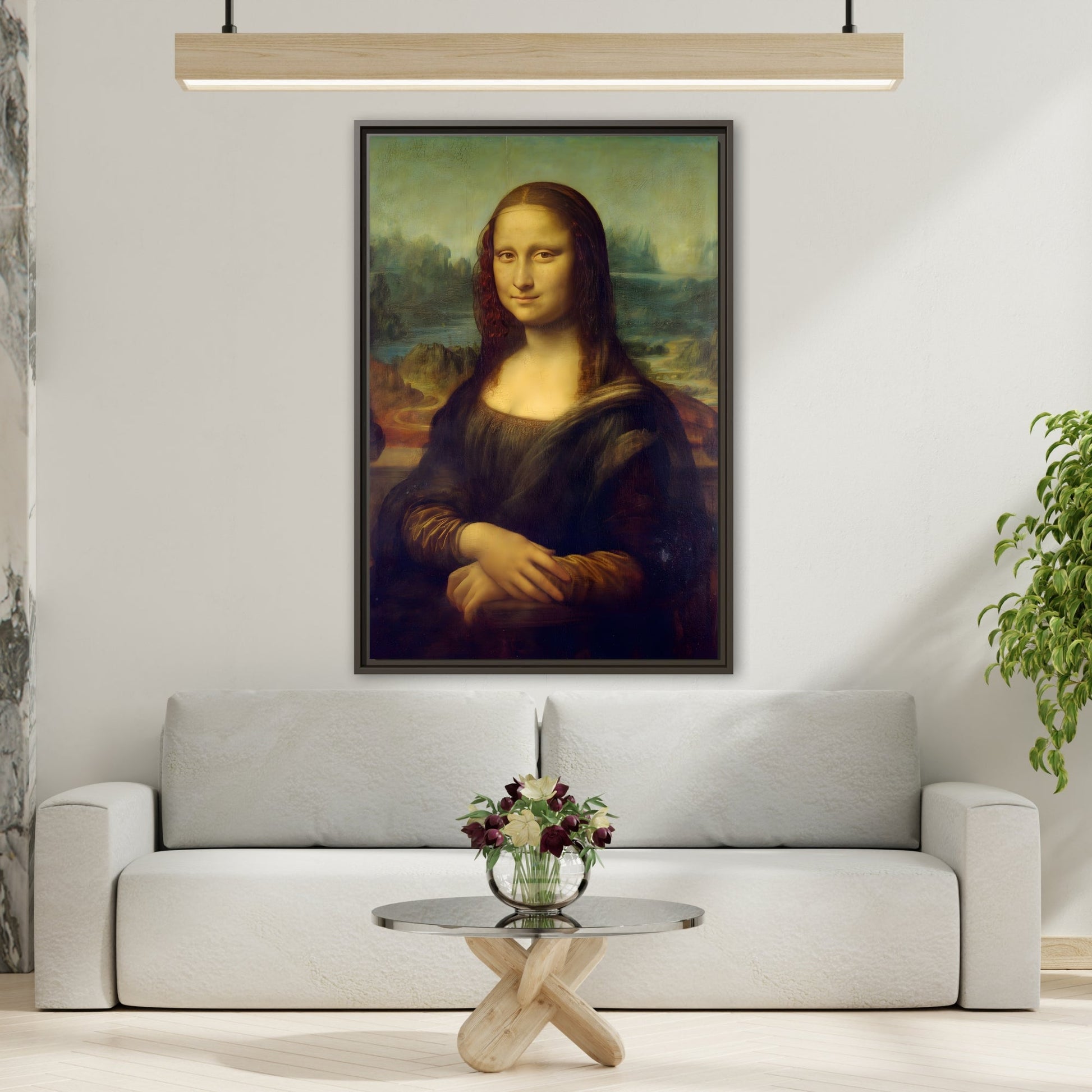 Large Framed Mona Lisa Canvas Wall Art Painting Reproduction Print - YesArtYes