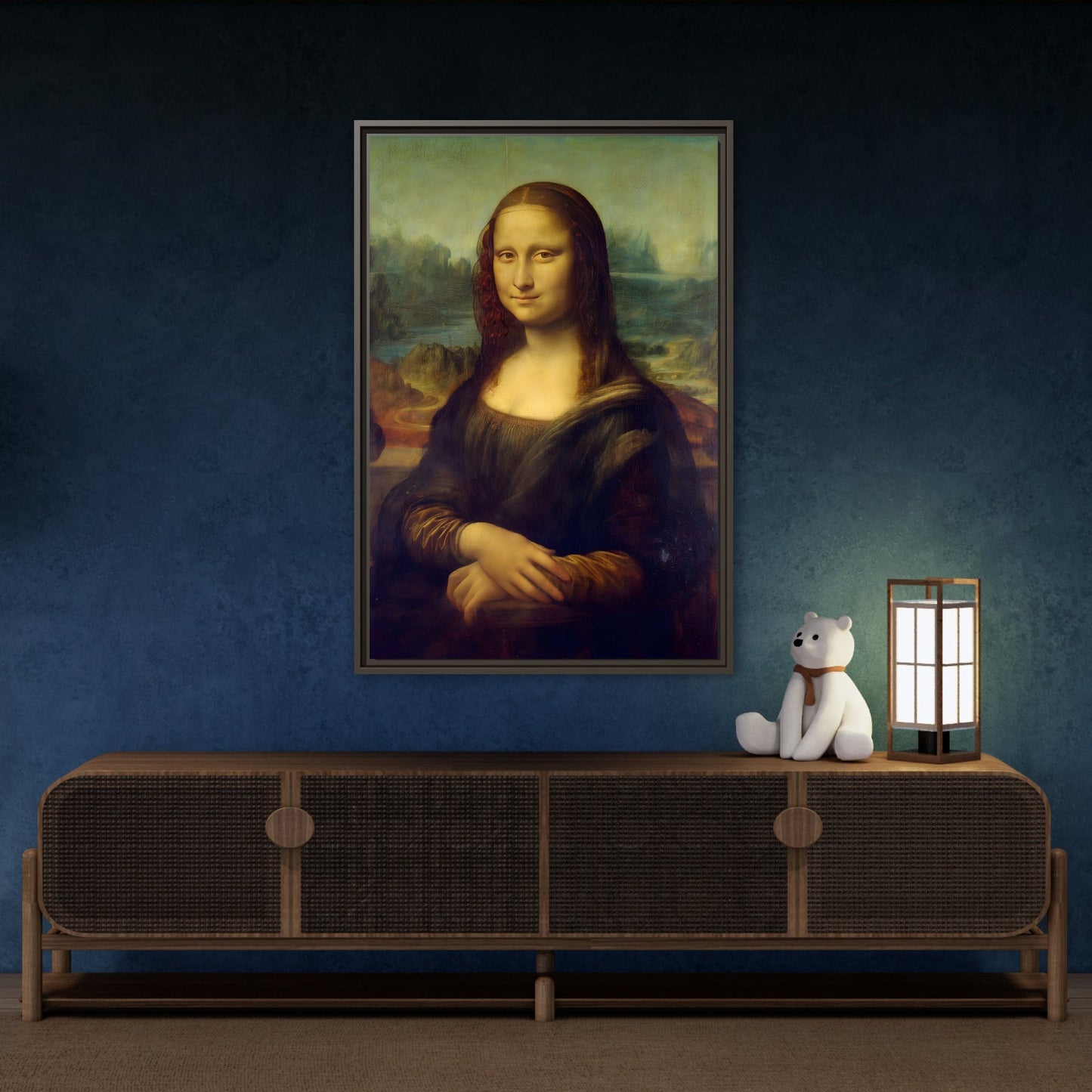 Large Framed Mona Lisa Canvas Wall Art Painting Reproduction Print - YesArtYes
