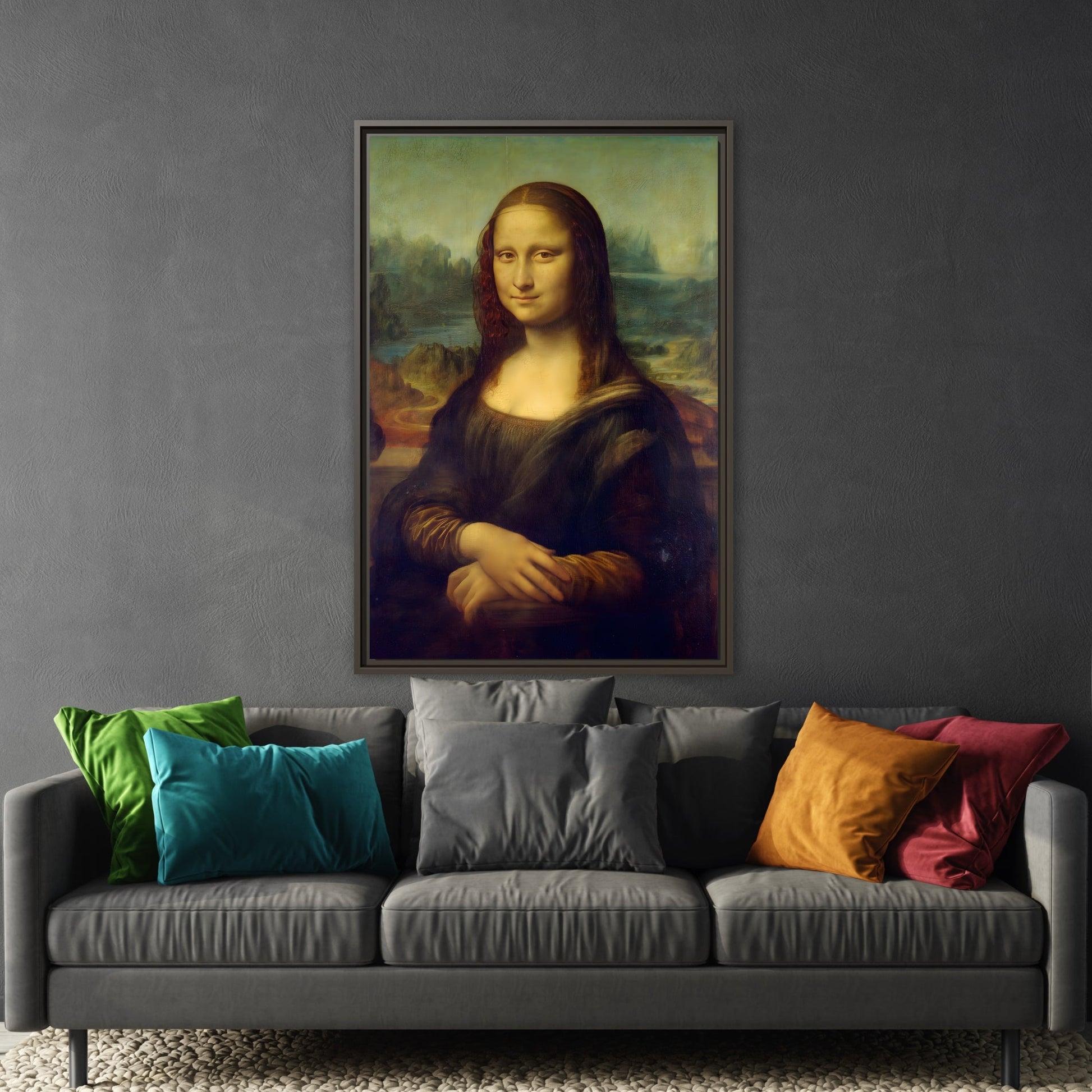 Large Framed Mona Lisa Canvas Wall Art Painting Reproduction Print - YesArtYes