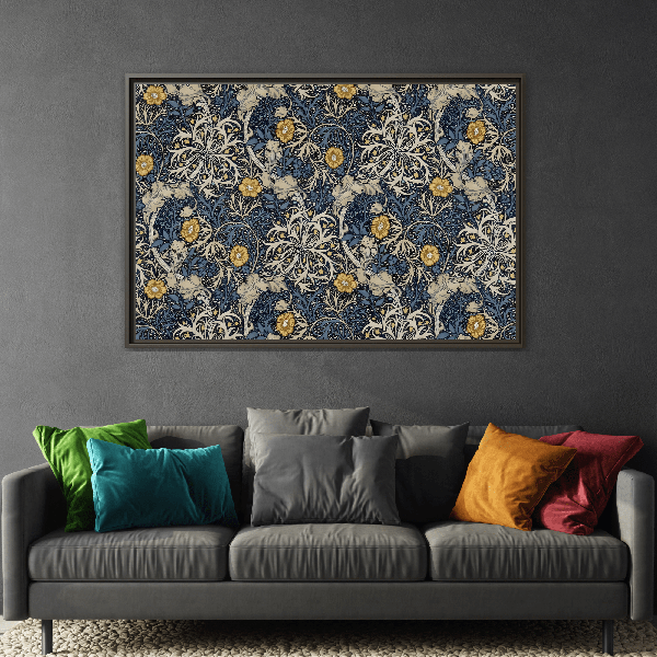 Large Framed Seaweed William Morris Canvas Wall Art Oceanic Print - YesArtYes